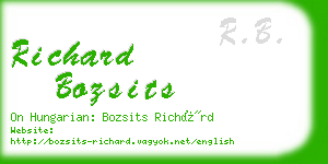 richard bozsits business card